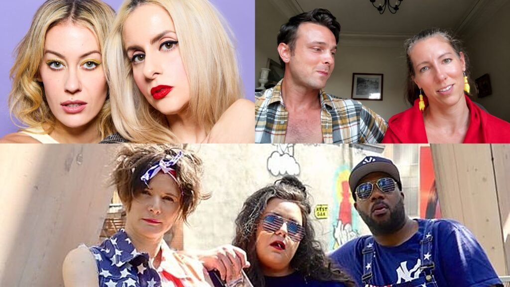 Krystyna Hutchinson and Corinne Fisher, Britt Anderson and Richie Schiraldi of Whisper Theatre, and Danielle Slaughter, Lauren LoGiudice and Wayne Charles II