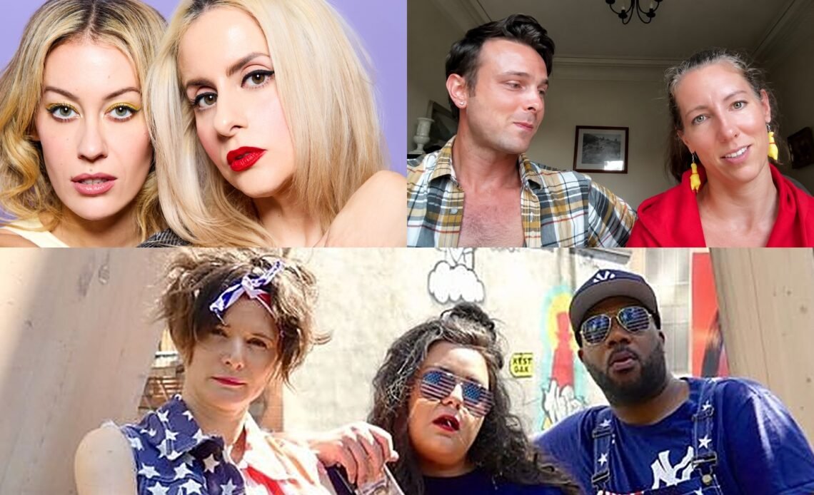 Krystyna Hutchinson and Corinne Fisher, Britt Anderson and Richie Schiraldi of Whisper Theatre, and Danielle Slaughter, Lauren LoGiudice and Wayne Charles II