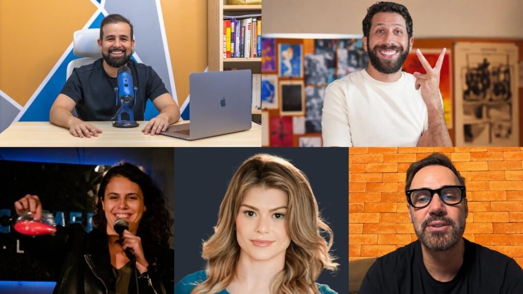 Jackie Joy,John Achkar, Manu Maciel, Stephan Dyer, Diogo Portugal comedians who perform as outsiders