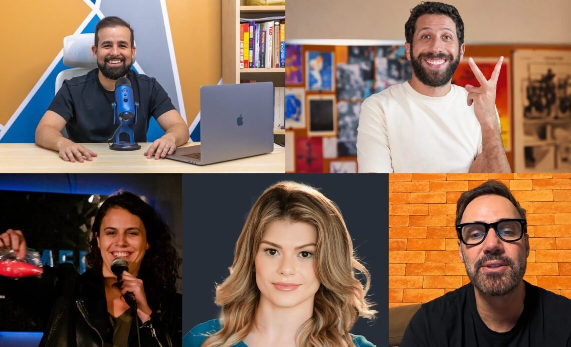 Jackie Joy,John Achkar, Manu Maciel, Stephan Dyer, Diogo Portugal comedians who perform as outsiders